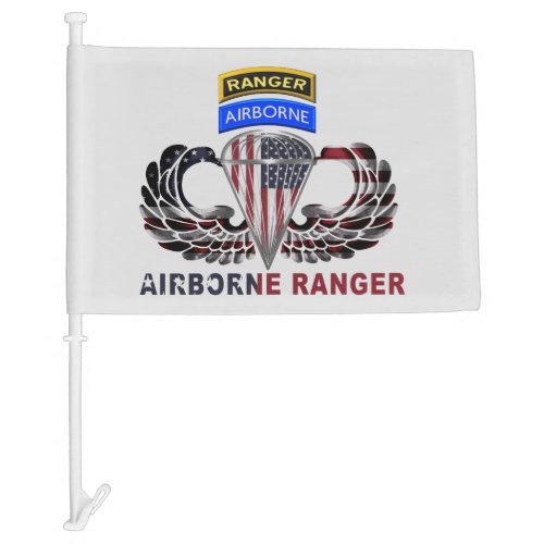 Airborne Ranger Jump Wings with American Flag