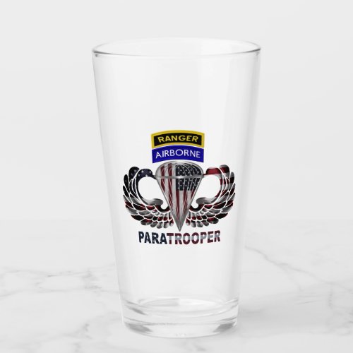 Airborne Ranger Jump Wings with American Flag Glass