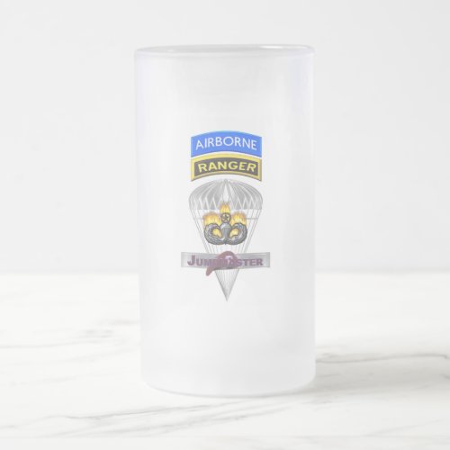 Airborne Ranger Jumpmaster Commemorative Frosted Glass Beer Mug