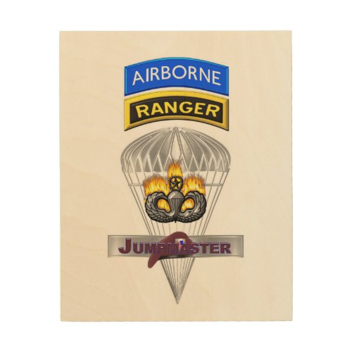 Airborne Ranger Jumpmaster Commemorative Wood Wall Art