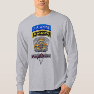 Airborne Ranger Master Flaming Parachutist Wings T-Shirt