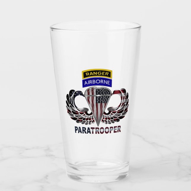 Airborne Ranger Paratrooper Wings Glass (Front)