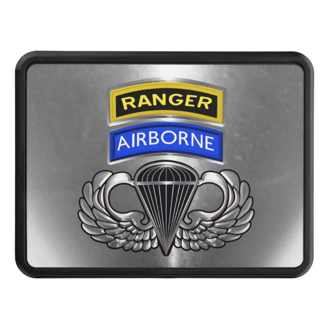 Airborne Ranger Paratrooper Wings Hitch Cover (Front)