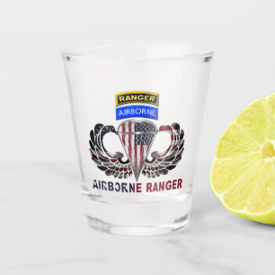 Airborne Ranger Silver Wings Shot Glass