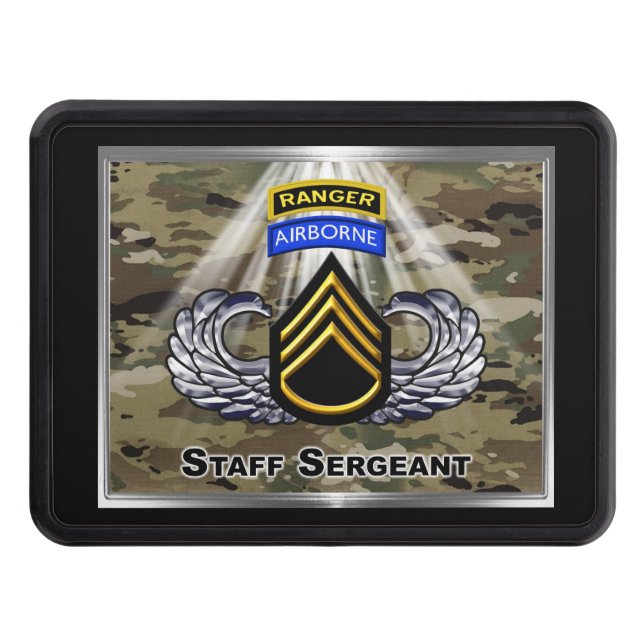 Airborne Ranger Staff Sergeant Hitch Cover (Front)