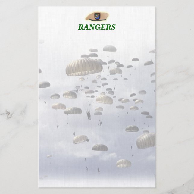 Airborne Rangers army veterans vets Stationery (Front)