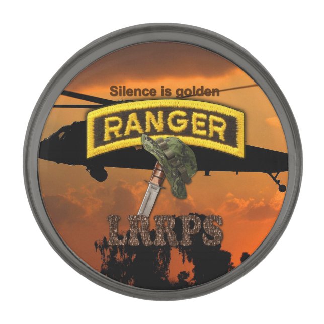 Airborne Rangers Veterans Vets LRRP Gunmetal Finish Lapel Pin (Front)