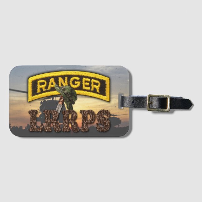 Airborne Rangers Veterans Vets LRRP Luggage Tag (Front Horizontal)