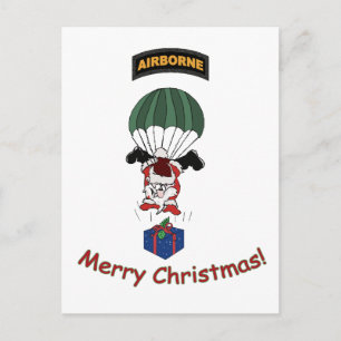 Airborne Santa Holiday Postcard