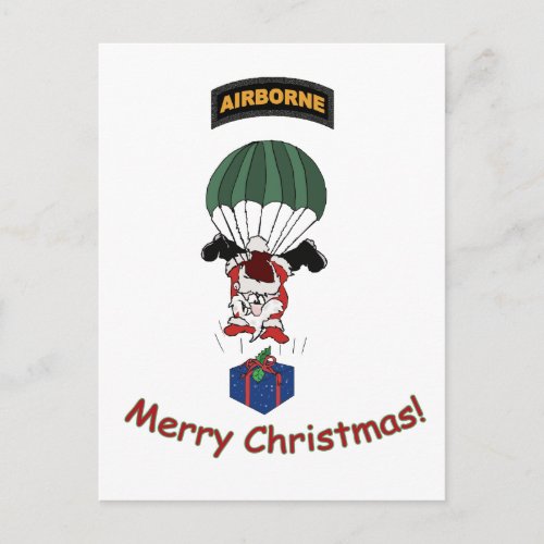 Airborne Santa Holiday Postcard