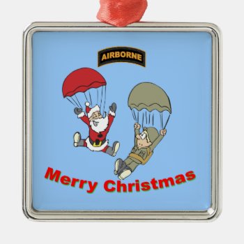 Airborne Santa Ii Metal Ornament by holidaytime at Zazzle