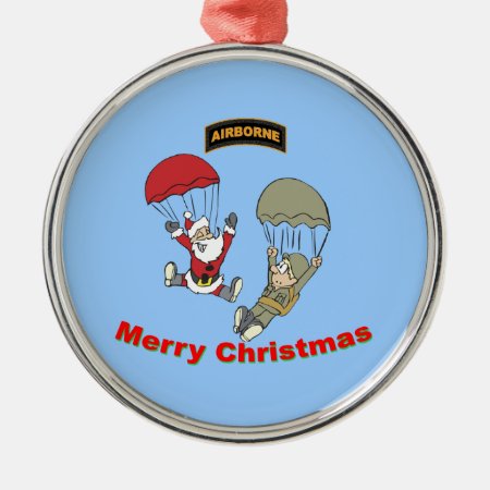 Airborne Santa Ii Metal Ornament