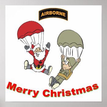 Airborne Santa Ii Poster by holidaytime at Zazzle