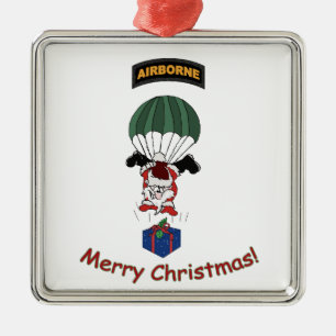 Airborne Santa Metal Ornament