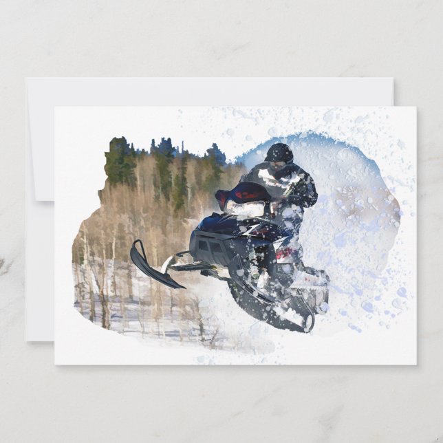 Airborne Snowmobile Invitation (Front)