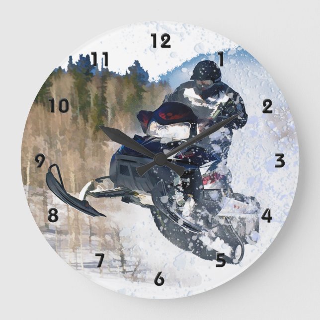 Airborne Snowmobile Large Clock (Front)