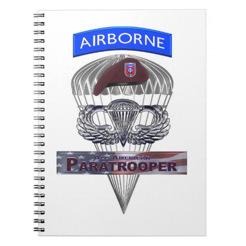 Airborne Tab Steel Paratrooper Jump Wings Notebook