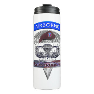 Airborne Tab Steel Paratrooper Jump Wings Thermal Tumbler
