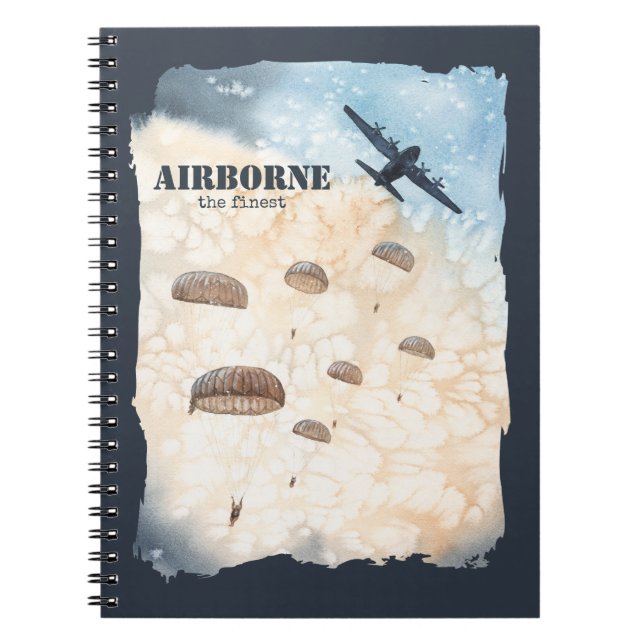 Airborne The Finest Paratroopers Jump Customizable Notebook (Front)