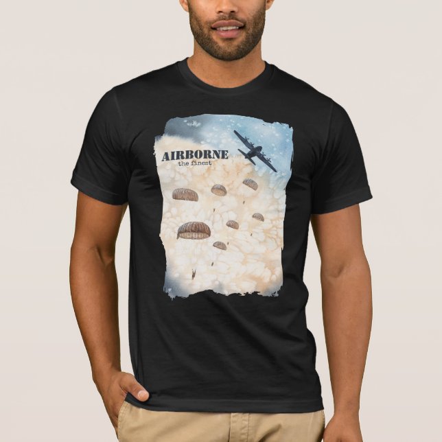 Airborne The Finest Paratroopers Jump Customizable T-Shirt (Front)