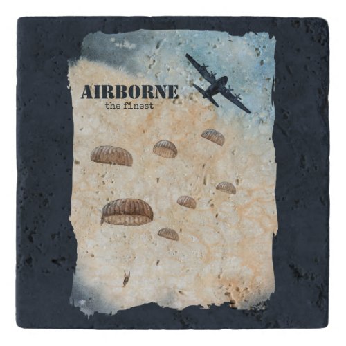 Airborne The Finest Paratroopers Jump Customizable Trivet