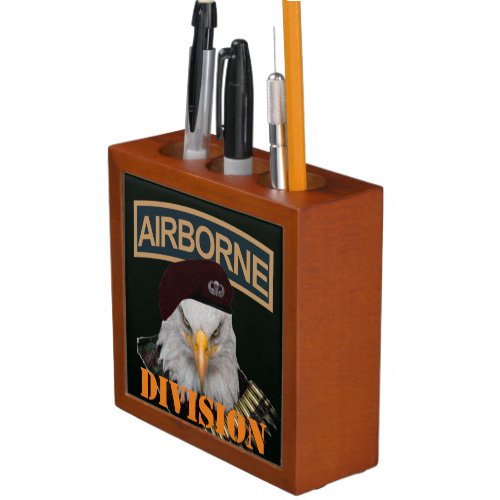 Airborne units bold eagle army style desk organizer