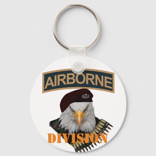 Airborne units bold eagle army style keychain