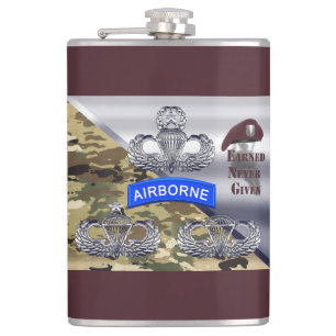 Airborne Wings – “Earned Never Given” Flask