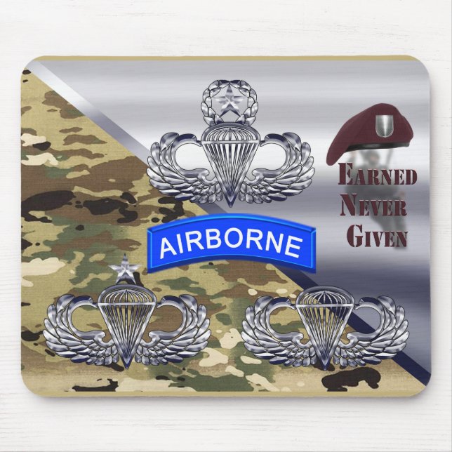 Airborne Wings – Earned Never Given Mouse Pad (Front)