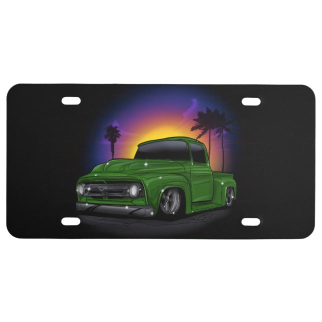 Airbrush 1956 custom truck License Plate (Front)