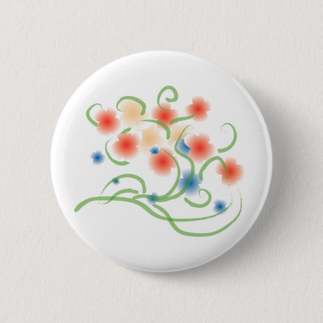 Airbrush and Painting Style Blooms Button (Front)