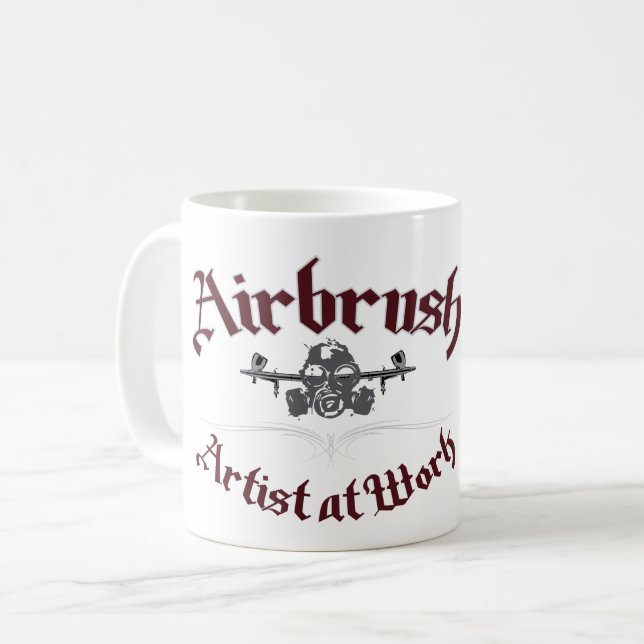 AIRBRUSH ARTIST AT WORK COFFEE MUG (Front Left)