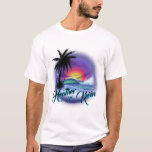 Airbrush Beach Scene T-Shirt<br><div class="desc">Customizable heart shirt design</div>