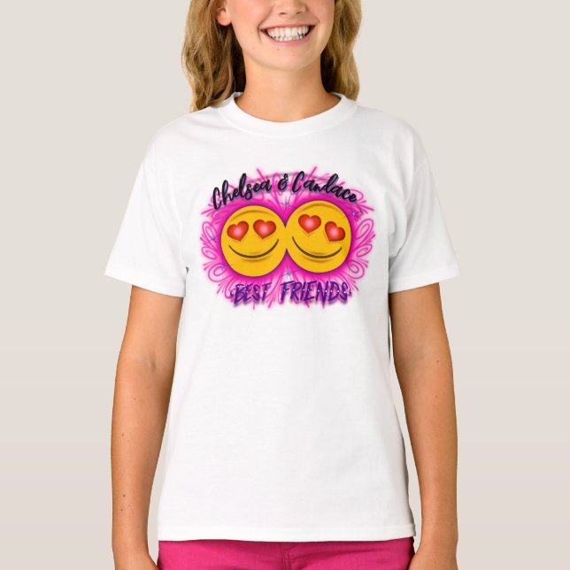 Airbrush best friends customizable design  T-Shirt (Front)