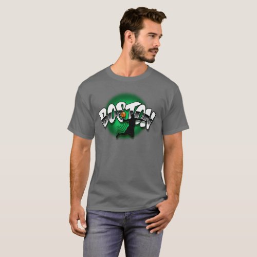 Airbrush Boston basketball  T_Shirt