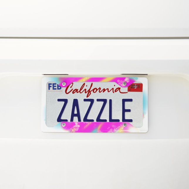 Airbrush Candy Pink License Plate Frame (On Car)