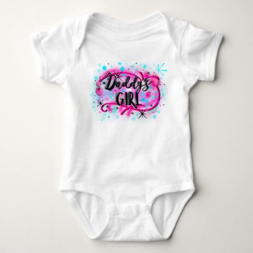 airbrush daddys girl baby shirt pink