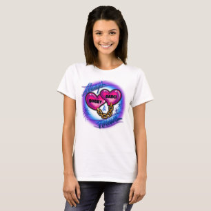 Airbrush hearts chain valentines T-Shirt