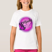 Airbrush personalized name butterfly T-Shirt