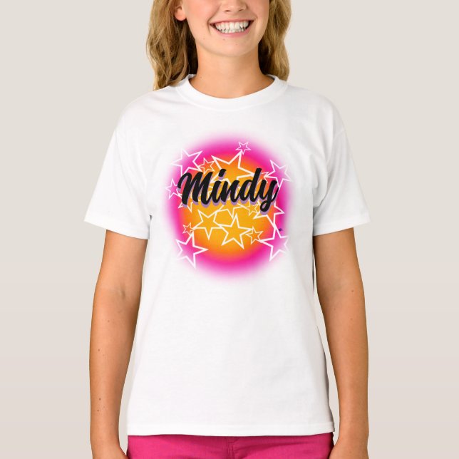 Airbrush personalized name stars T-Shirt (Front)