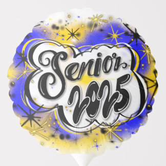 Airbrush Senior 2025 Blue & Yellow Balloon