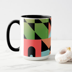 Airbrush Style Abstract Geometric Shapes Colorful Mug