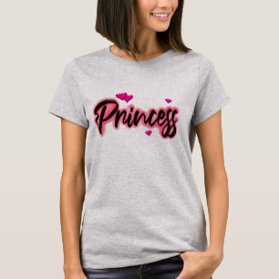 Airbrush Styled Pink And Black Princess T-shirt