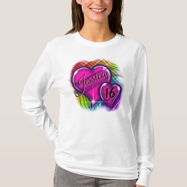 Airbrush Sweet 16 personalized T-Shirt (Front)