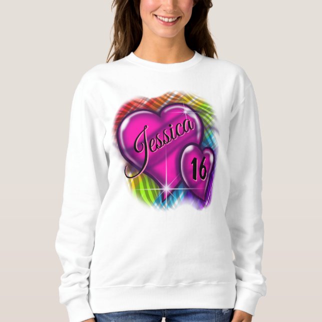 Airbrush Sweet 16 personalized T-Shirt Sweatshirt (Front)