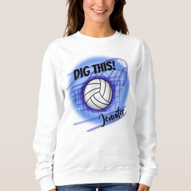 Airbrush Volleyball  personalized   T-Shirt Sweatshirt (Front)