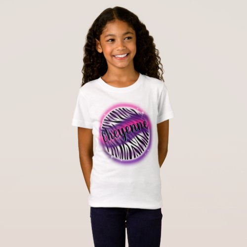 Airbrush zebra print name design T_Shirt