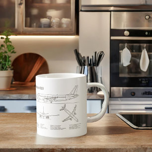 Airbus A320 - Airplane Blueprint Drawing Plans BD Coffee Mug