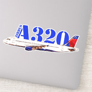 Airbus a320 Airplane Watercolor drawing Sticker