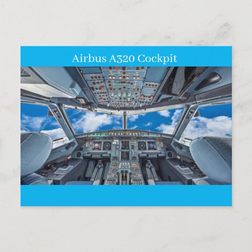 Airbus A320 Cockpit Postcard